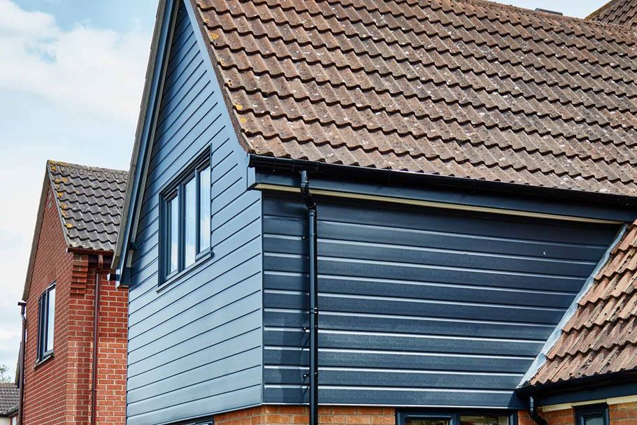 After installation of new uPVC Anthracite Grey cladding from Anglian Home Improvements